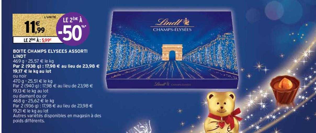 boîte champs élysées assortis lindt