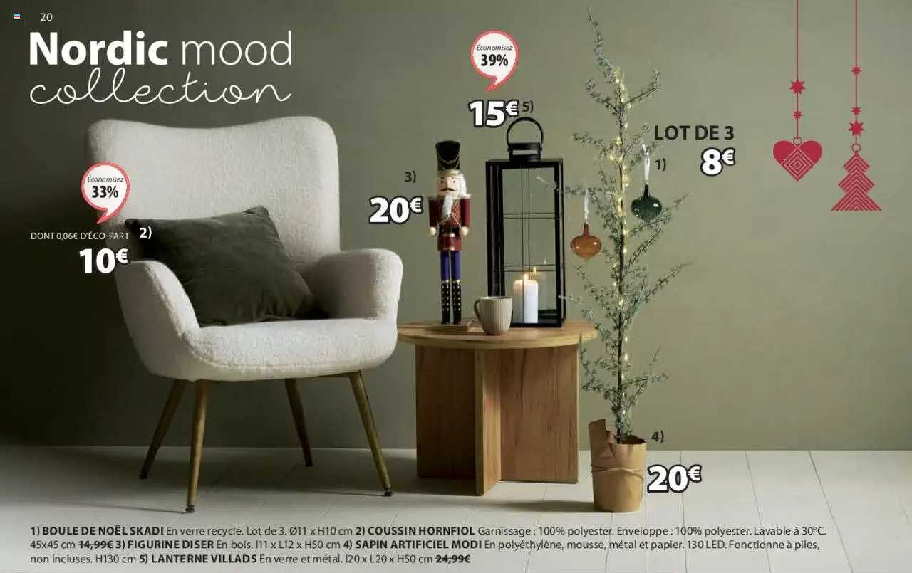 Boule De Noël Skadi, Coussin Hornfiol, Figurine Diser, Sapin Artificiel Modi, Lanterne Villads