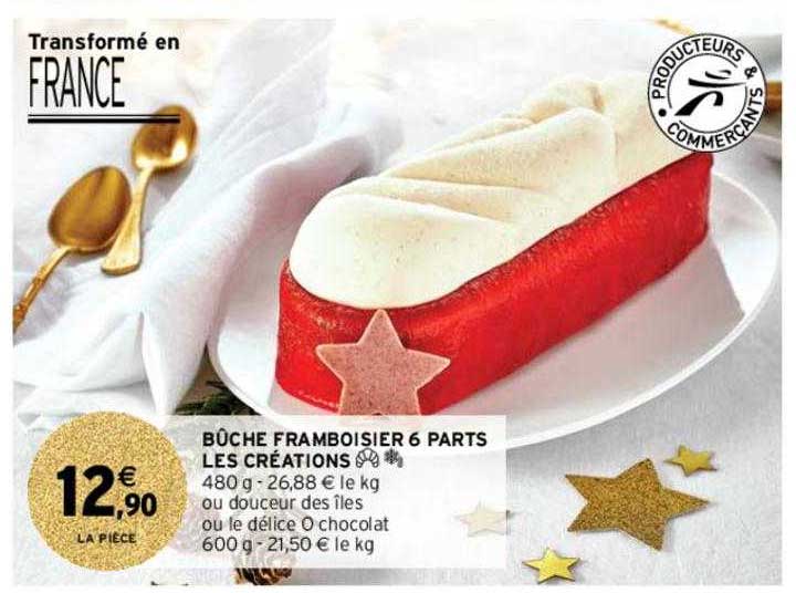 Bûche Framboisier 6 Parts Les Créations