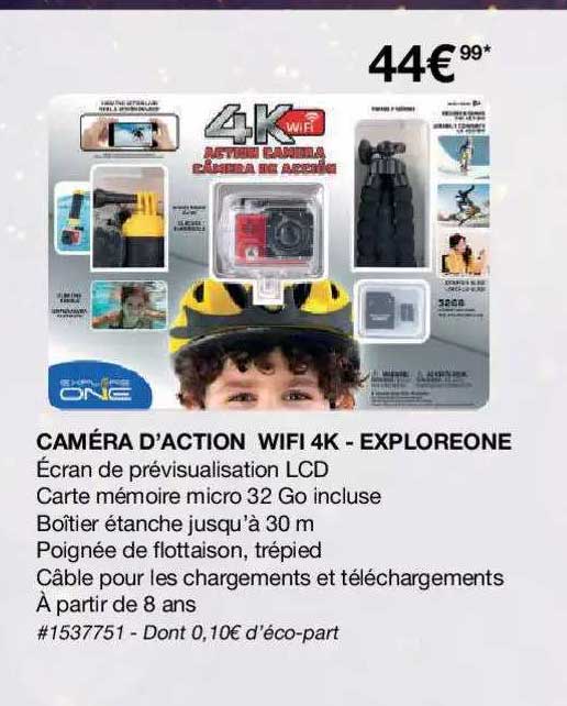 caméra d'action wifi 4k - exploreone