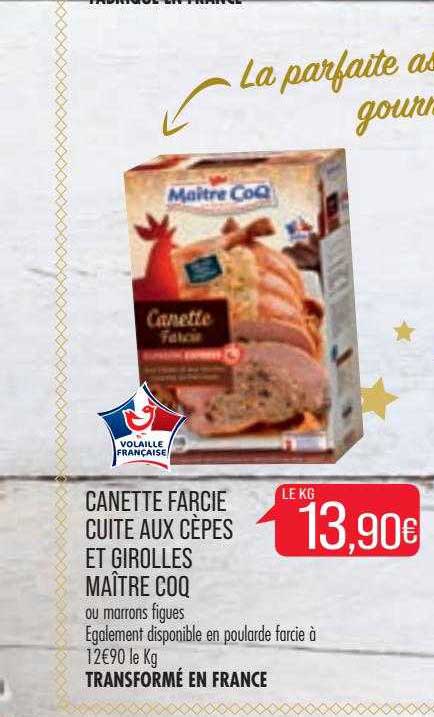 canette farcie cuite aux cèpes et girolles maître coq