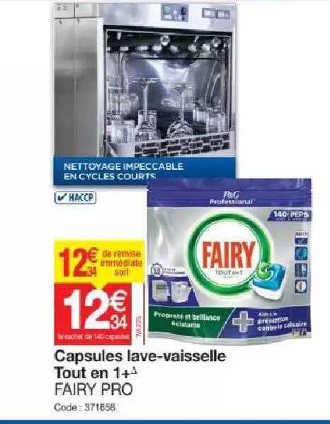 capsules lave-vaisselle tout en 1+ fairy pro