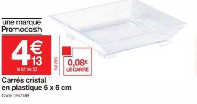 Carrés Cristal En Plastique 6 X 6 Cm