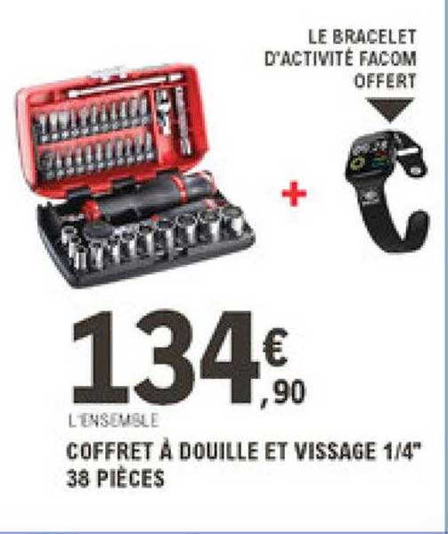 coffret à douille et vissage 1-4" 38 pièces