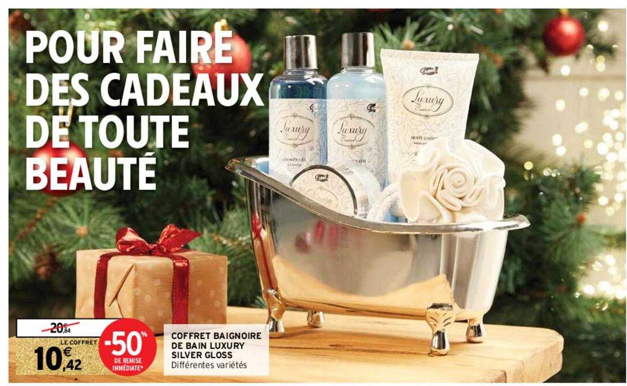 coffret baignoire de bain luxury silver gloss