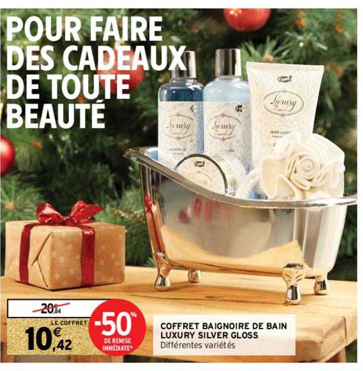 coffret baignoire de bain luxury silver gloss