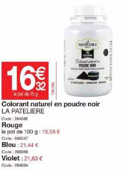 Colorant Naturel En Poudre Noir La Patelière