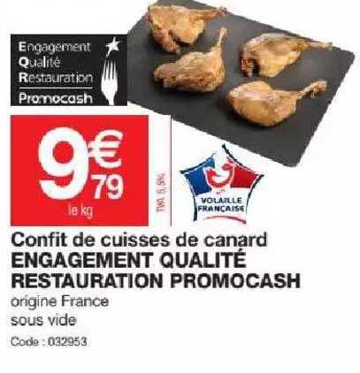 confit de cuisses de canard engagement qualité restauration promocash