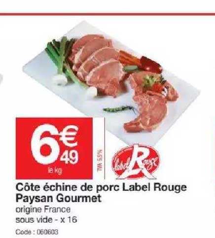 côte échine de porc label rouge paysan gourmet
