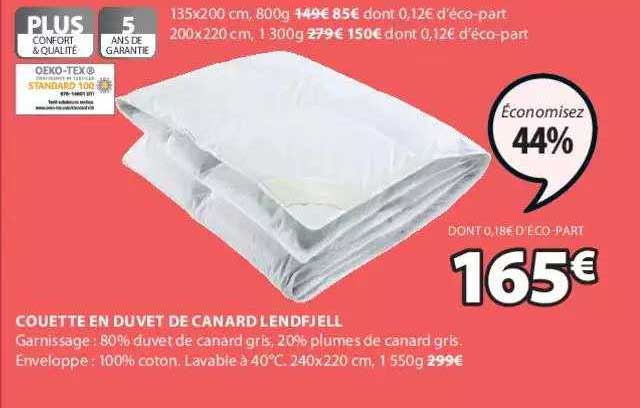 Couette En Duvet De Canard Lendfjell