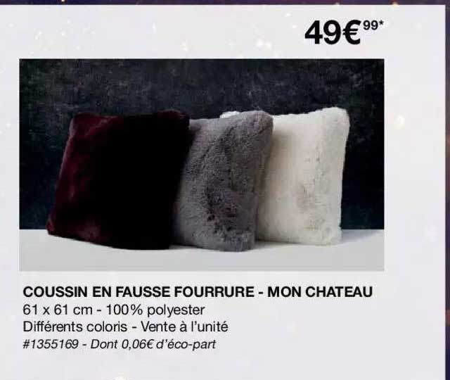 coussin en fausse fourrure - mon chateau