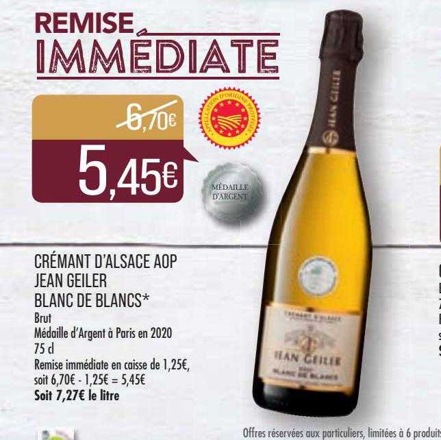 crémant d'alsace aop jean geiler blanc de blancs