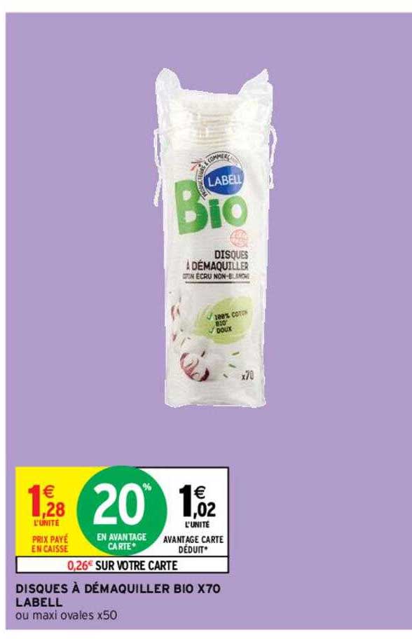 Disques à Démaquiller Bio X70 Labell