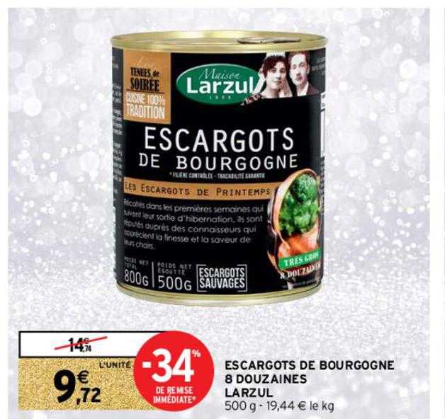 escargots de bourgogne 8 douzaines larzul