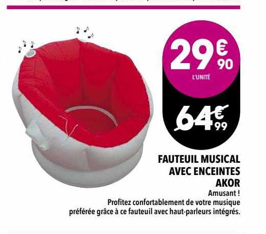 fauteuil musical avec enceintes akor