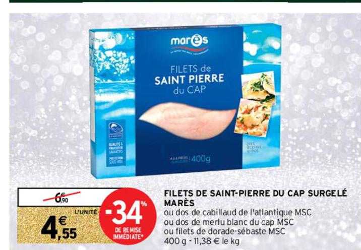 filets de saint-pierre du cap surgelé marès