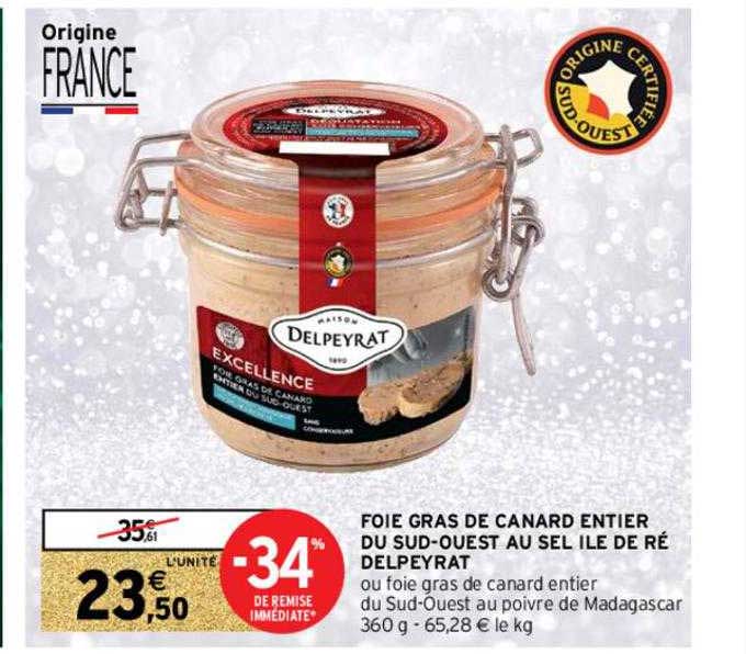 foie gras de canard entier du sud-ouest au sel île de ré delpeyrat