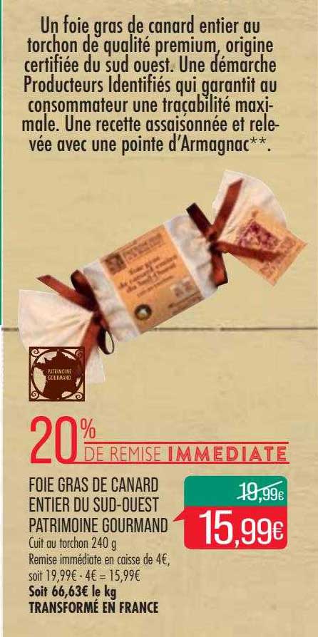 Foie Gras De Canard Entier Du Sud-ouest Patrimoine Gourmand
