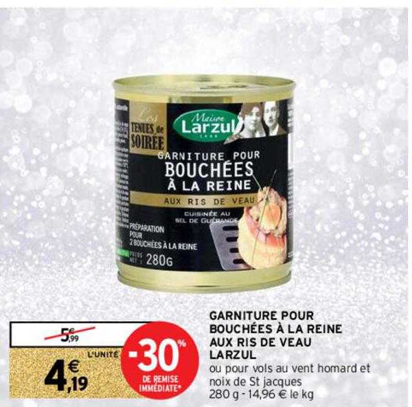 garniture pour bouchées à la reine aux ris de veau larzul