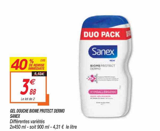 gel douche biome protect dermo sanex