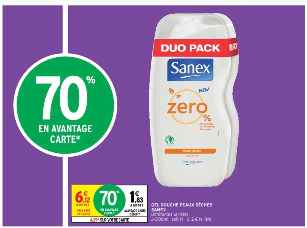 gel douche peaux sèches sanex