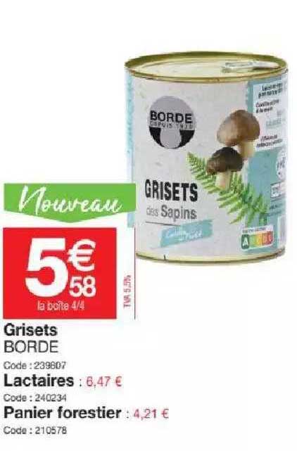 grisets borde lactaires, panier forestier