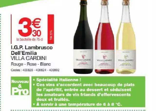 i.g.p. lambrusco dell'emilia villa cardini