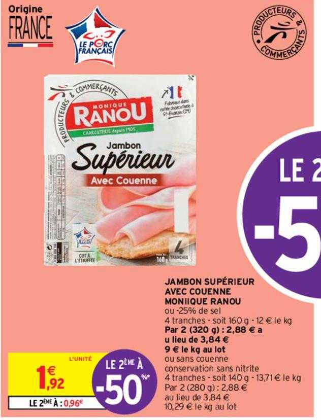 jambon supérieur avec couenne monique ranou