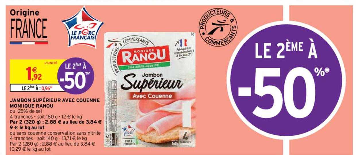 jambon supérieur avec couenne monique ranou
