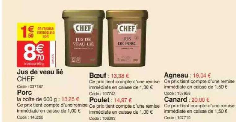 jus de veau lié chef