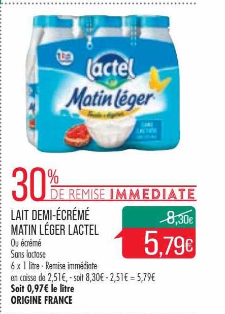 lait demi-écrémé matin léger lactel
