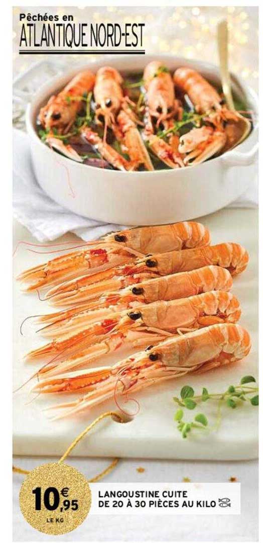 langoustine cuite de 20 à 30 pièces au kilo