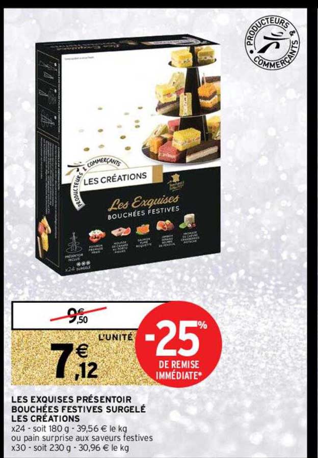 les exquises présentoir bouchées festives surgelé les créations