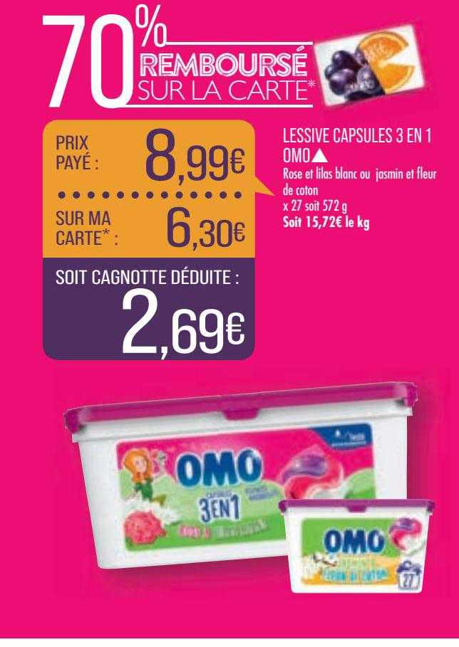 Lessive Capsules 3 En 1 Omo