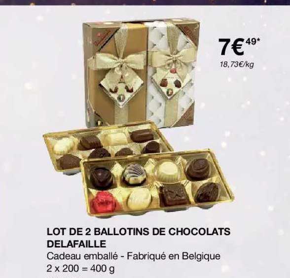 lot de 2 ballotins de chocolats delafaille