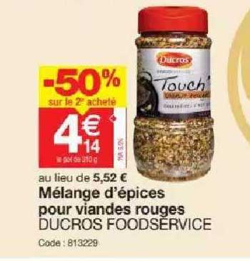 mélange d'épices pour viandes rouges ducros foodservice