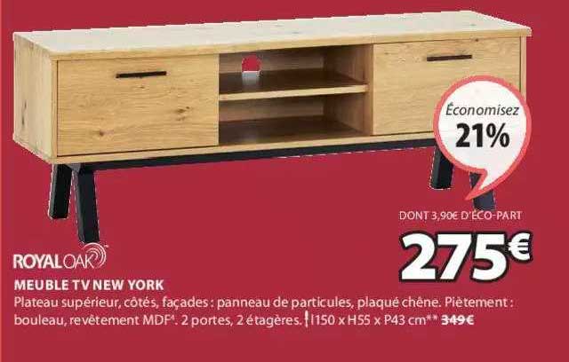 meuble tv new york royal oak