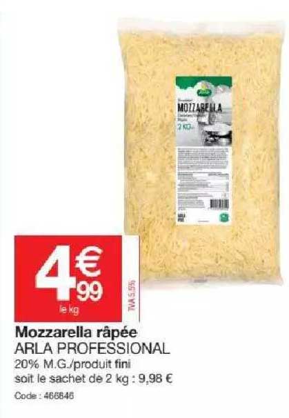Mozzarella Râpée Arla Professional
