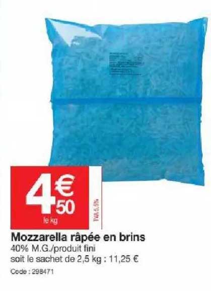 mozzarella râpée en brins