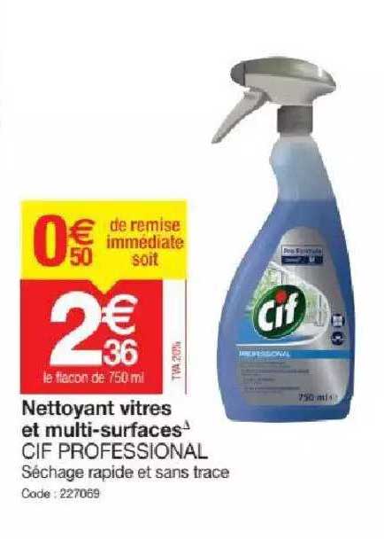 nettoyant vitres et multi-surfaces cif professional