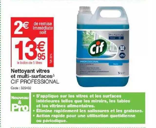 nettoyant vitres et multi-surfaces cif professional