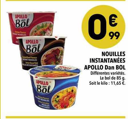 nouilles instantanées apollo dan bol
