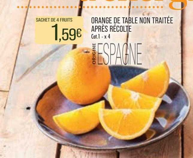 orange de table non traitée après récolte