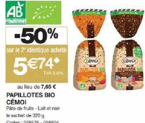 papillotes bio cémoi