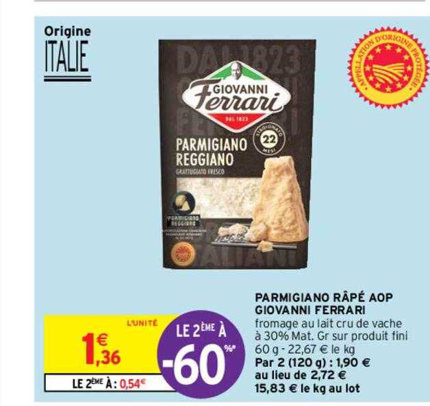 parmigiano râpé aop giovanni ferrari