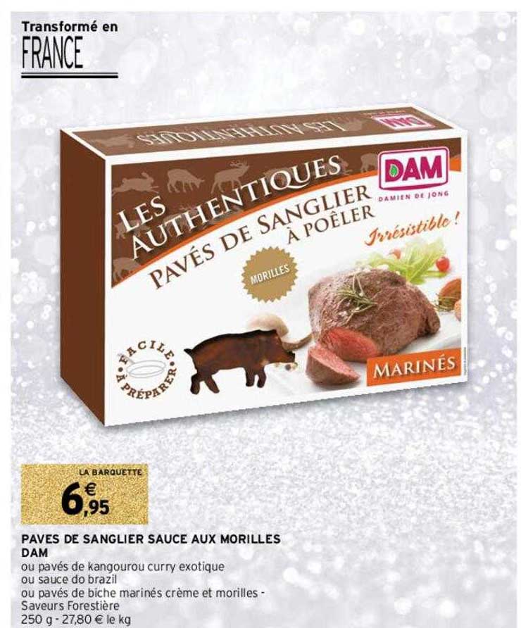pavés de sanglier sauce aux morilles dam