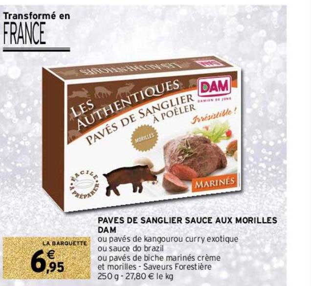 pavés de sanglier sauce aux morilles dam