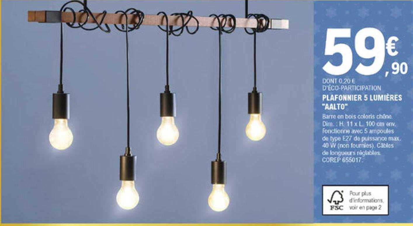 plafonnier 5 lumières "aalto"