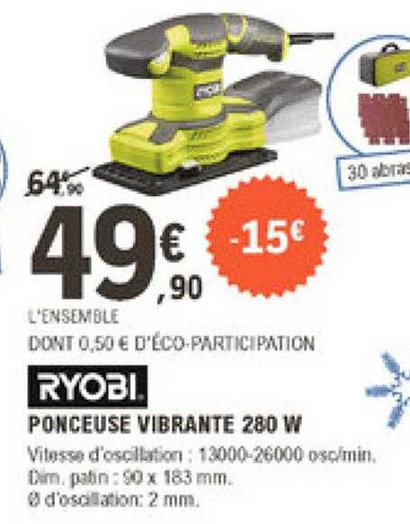 ponceuse vibrante 280w ryobi