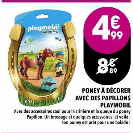poney à décorer avec des papillons playmobil